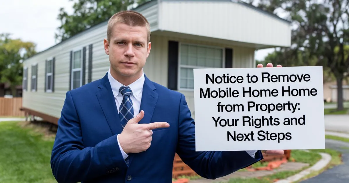 Notice to Remove Mobile Home from Property Your Rights and Next Steps