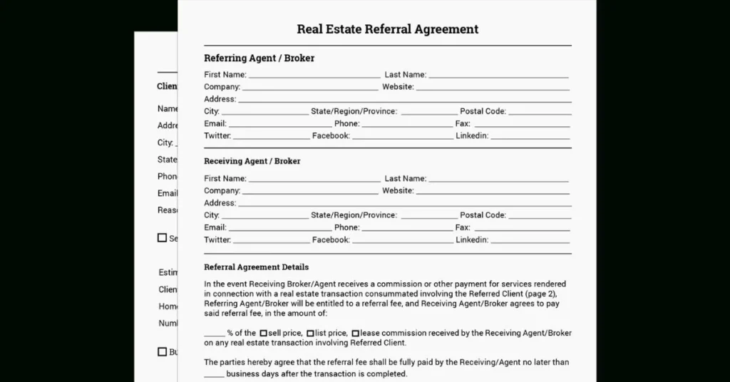 How do I structure a real estate referral agreement